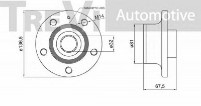 TREVI AUTOMOTIVE wb1178 -  Комплект подшипника ступицы колеса